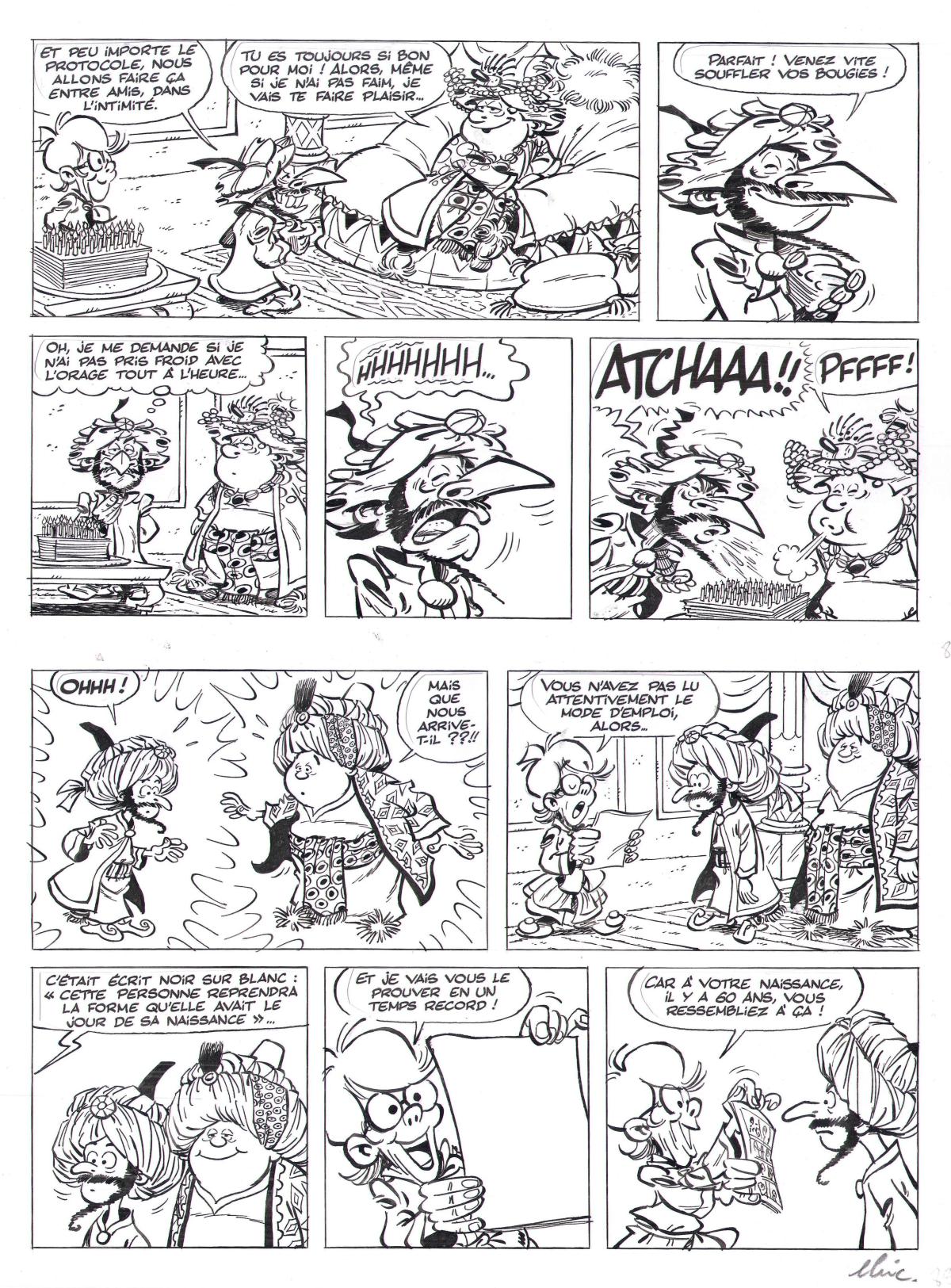 Planche originale Iznogoud N°8 Des bougies pour Iznogoud