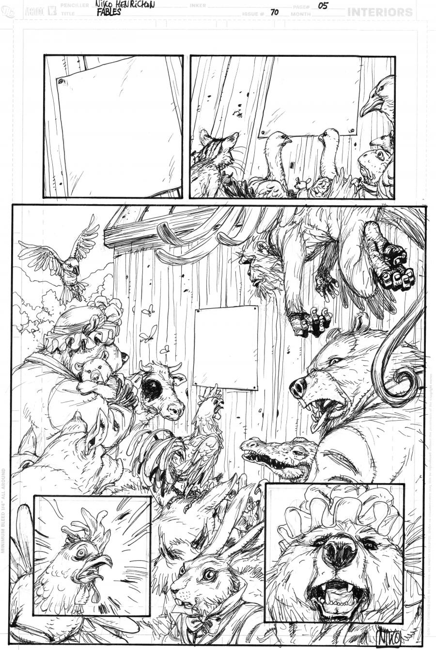 Bande Dessinée : Planche originale 5 de FABLE par HENRICHON