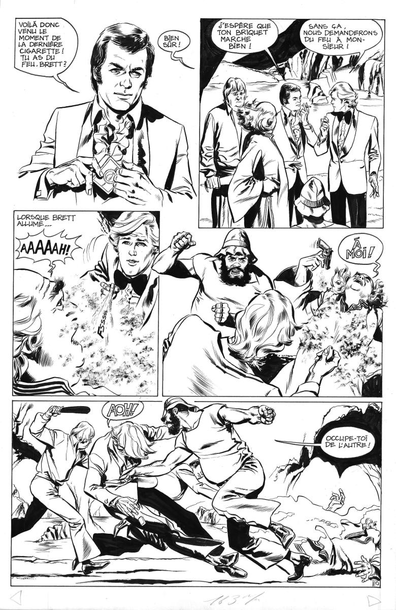 Planche originale 10 AMICALEMENT VOTRE histoire courte - Gare aux requins -