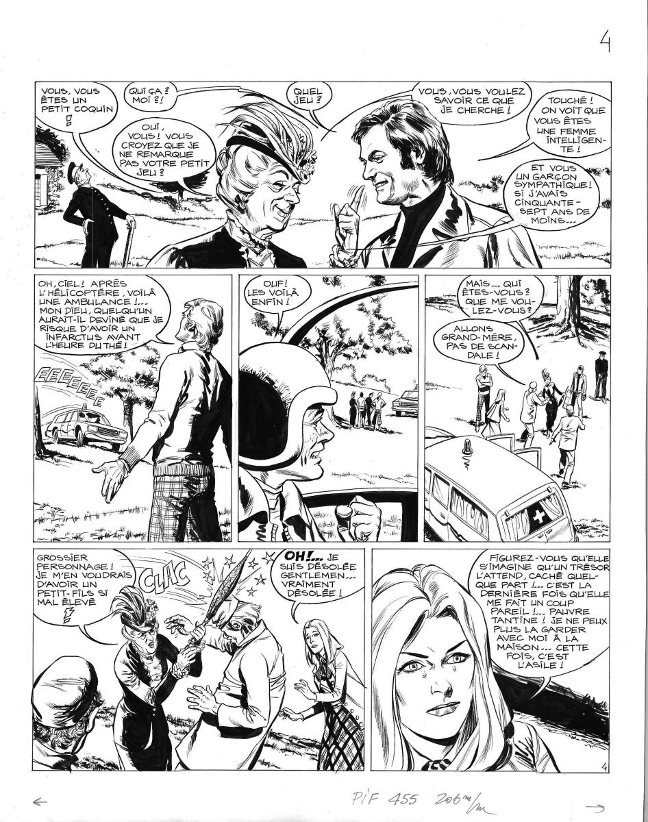 Planche originale 4 AMICALEMENT VOTRE histoire courte - Tantine n'est pas si dingue -