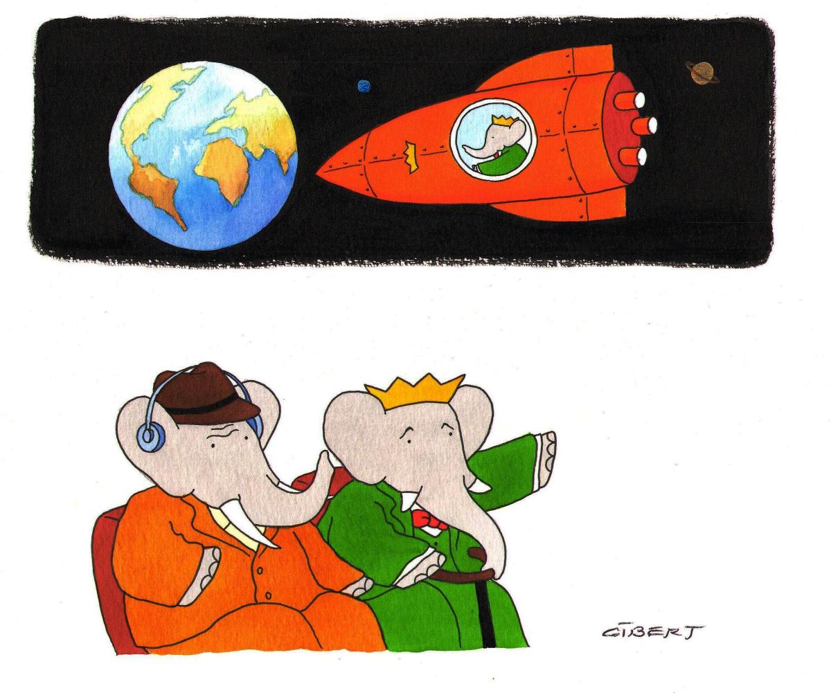 Illustration originale page 8 de BABAR