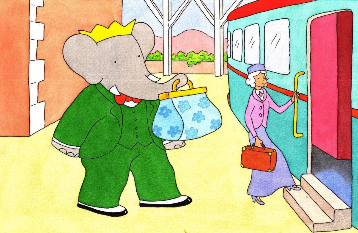 Illustration originale page 4 pour le livre 12 de BABAR