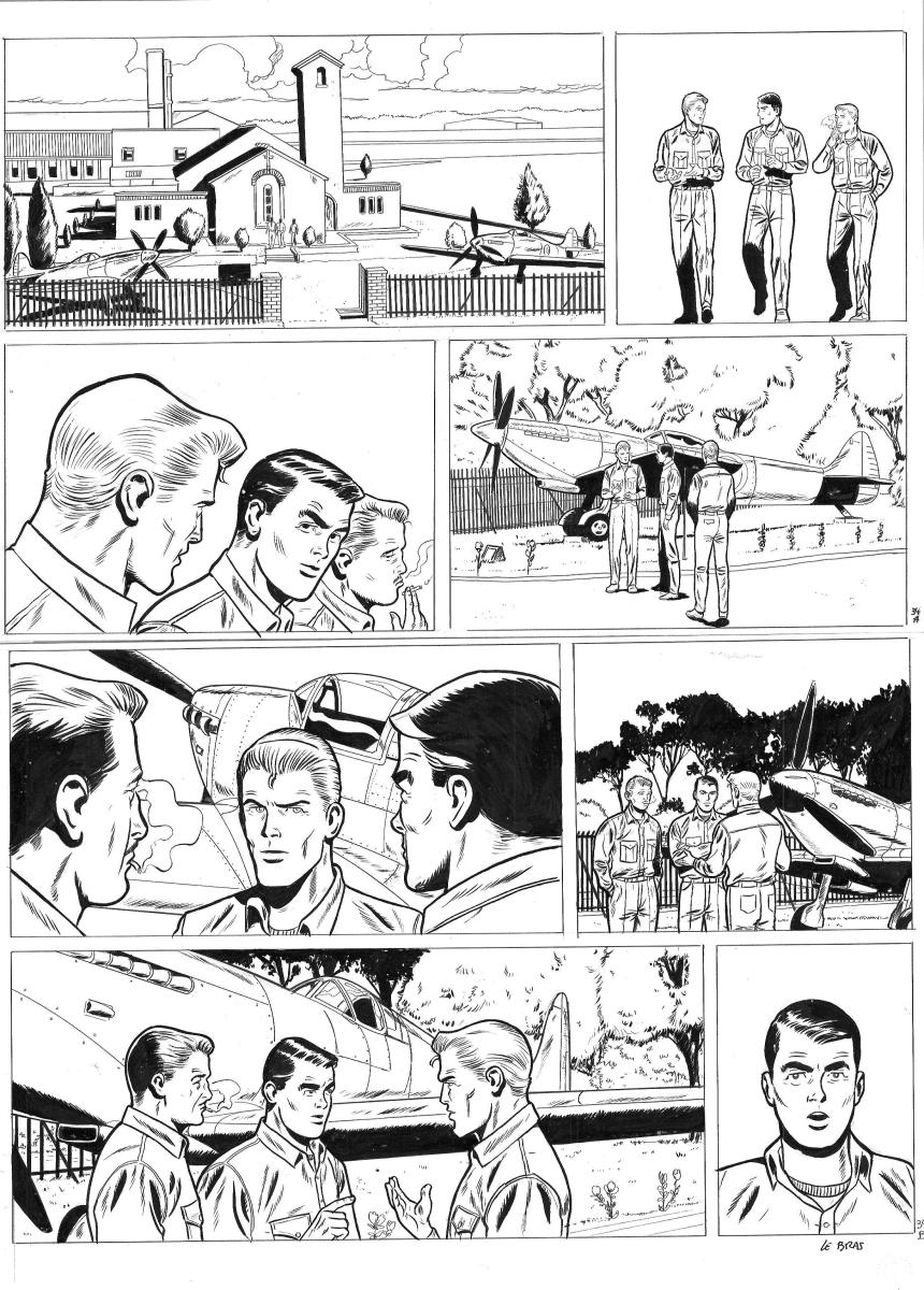 Planche originale 34 BUCK DANNY (classic) tome 9 - Le Vol du Rapier -