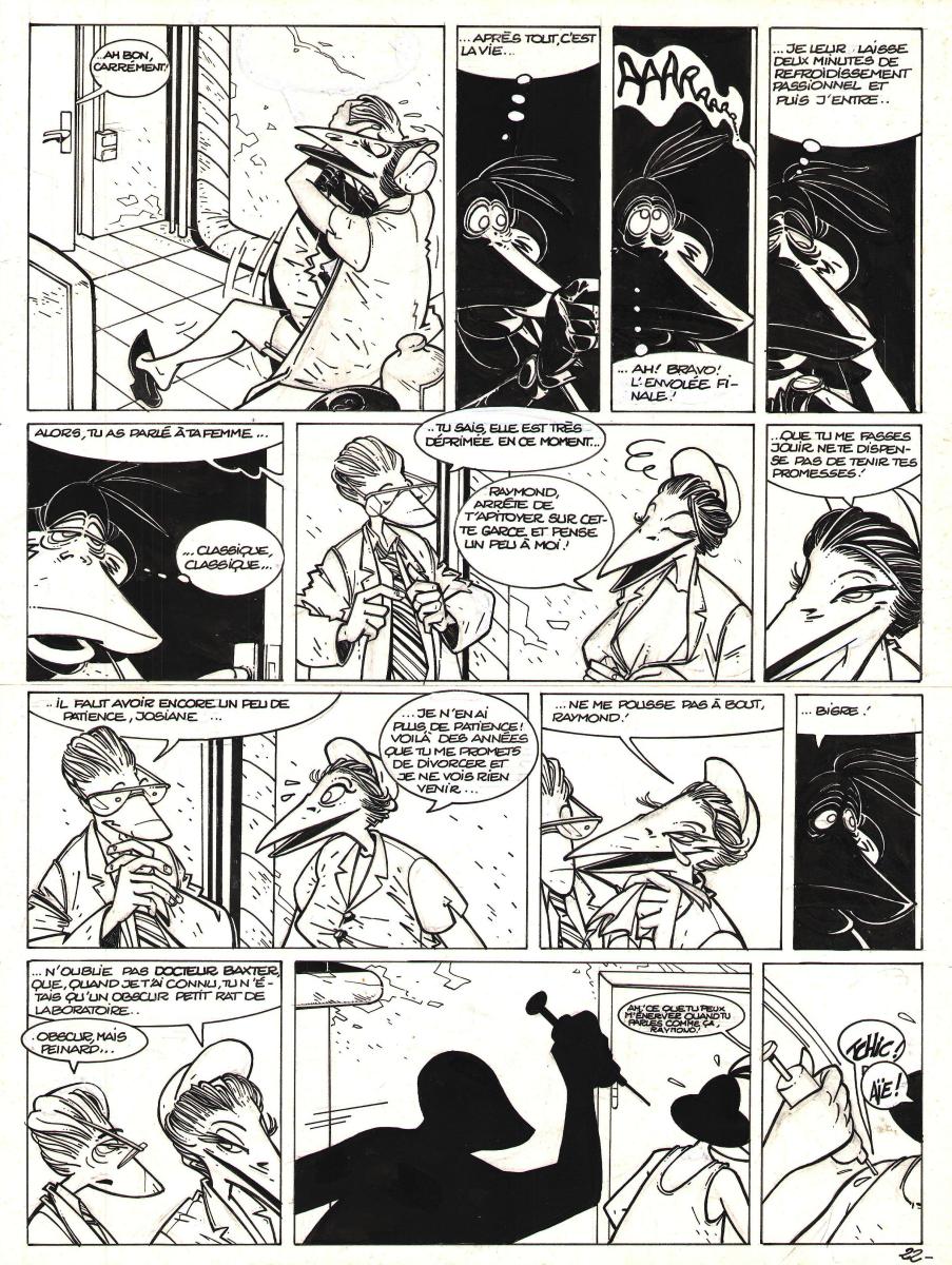 Planche originale 22 du Tome 8 de Canardo - Le Canal de l'Angoisse -