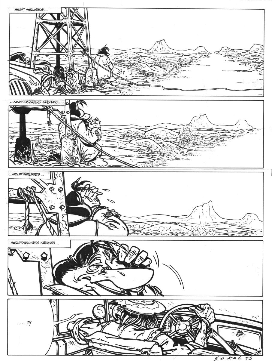 Planche originale 33 du Tome 10 de Canardo - La Fille qui révait d'horizon -