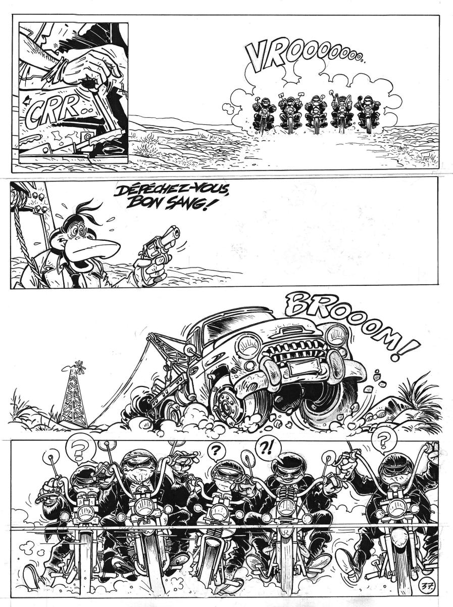 Planche originale 37 du Tome 10 de Canardo - La Fille qui révait d'horizon -