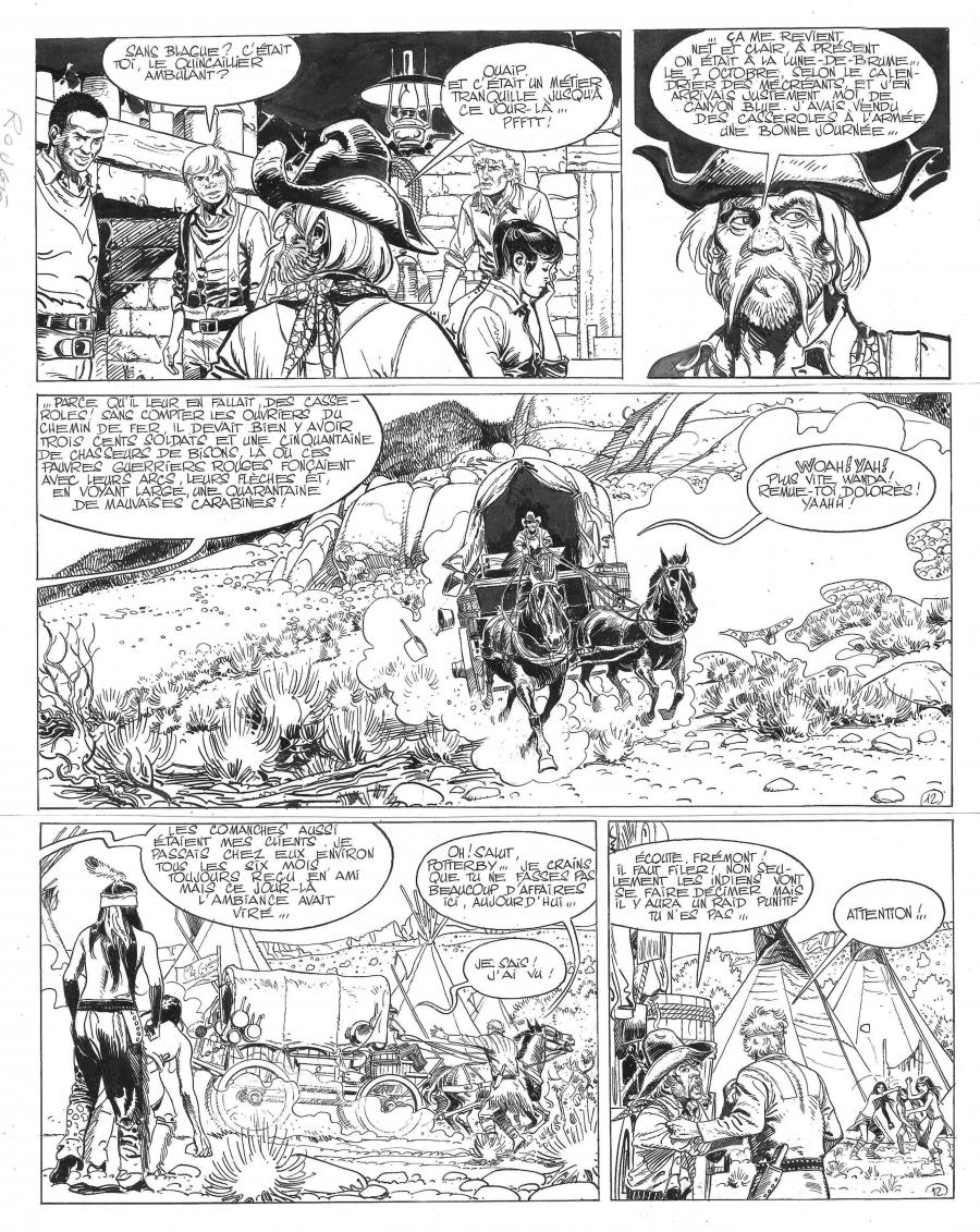Planche originale 12 COMANCHE Le carnaval Sauvage