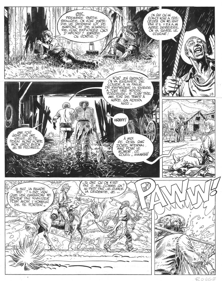 Planche originale 29 COMANCHE Les Cavaliers du Rio perdu