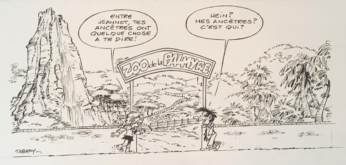 CORINNE ET JEANNOT, illustration publicitaire pour le Zoo de la Palmyre