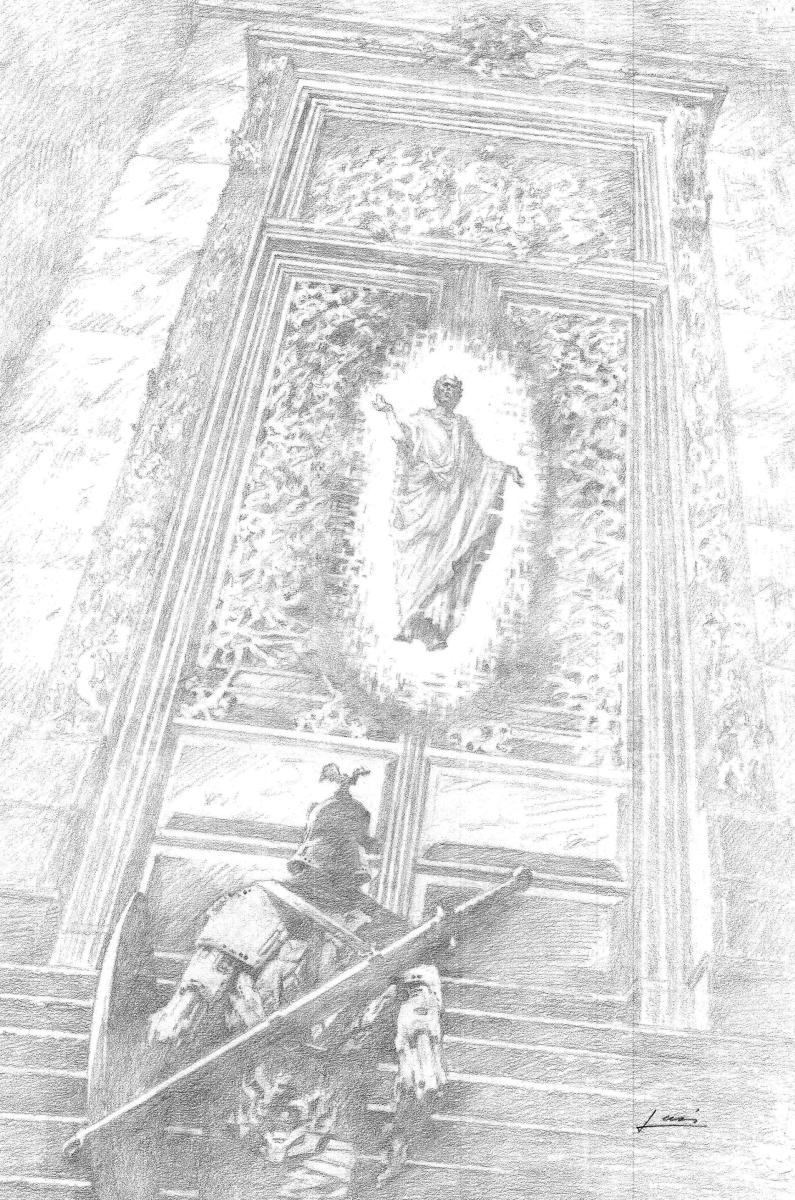Illustration originale crayonnée Rome Antique