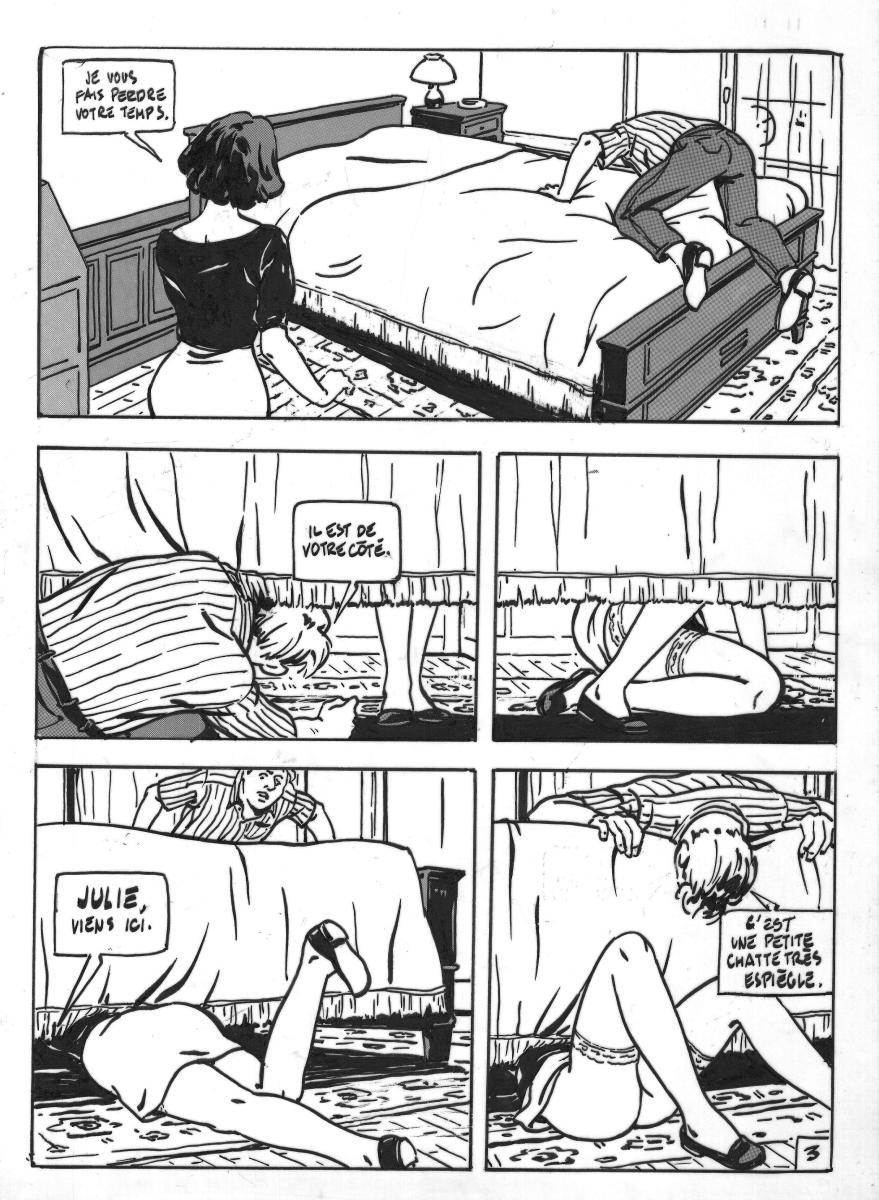 Planche originale 3 de la série Attention Femmes La Chatte