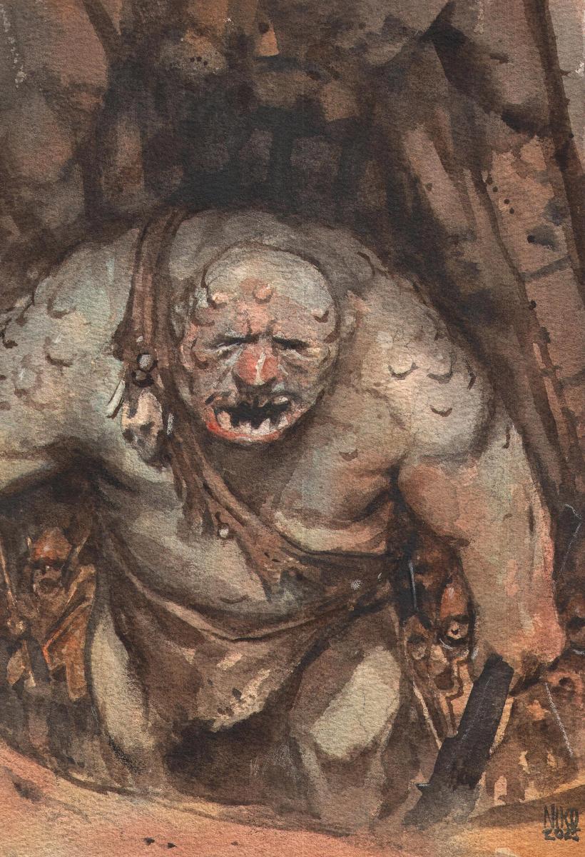 Peinture originale à l'aquarelle de recherche Le Seigneur des anneaux