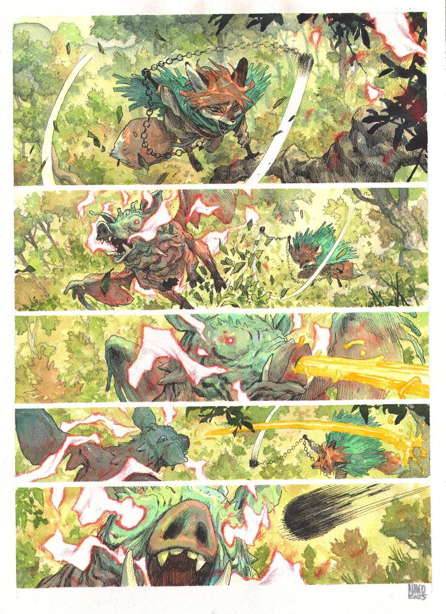 Planche originale 5 de Fang du Tome 2 -A la poursuite d'Aldafaor-