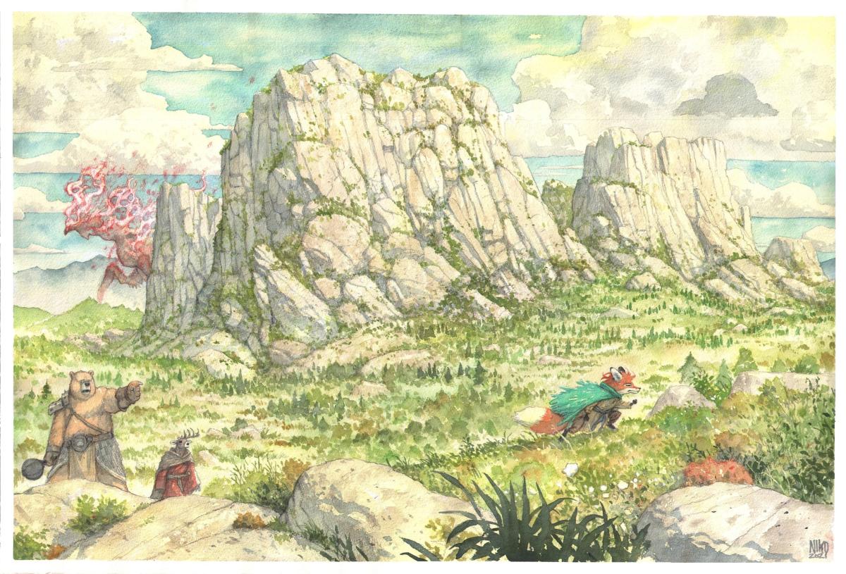 Jaquette de couverture originale de Fang du Tome 2 -A la poursuite d'Adalfaor- (Tirage canal BD)