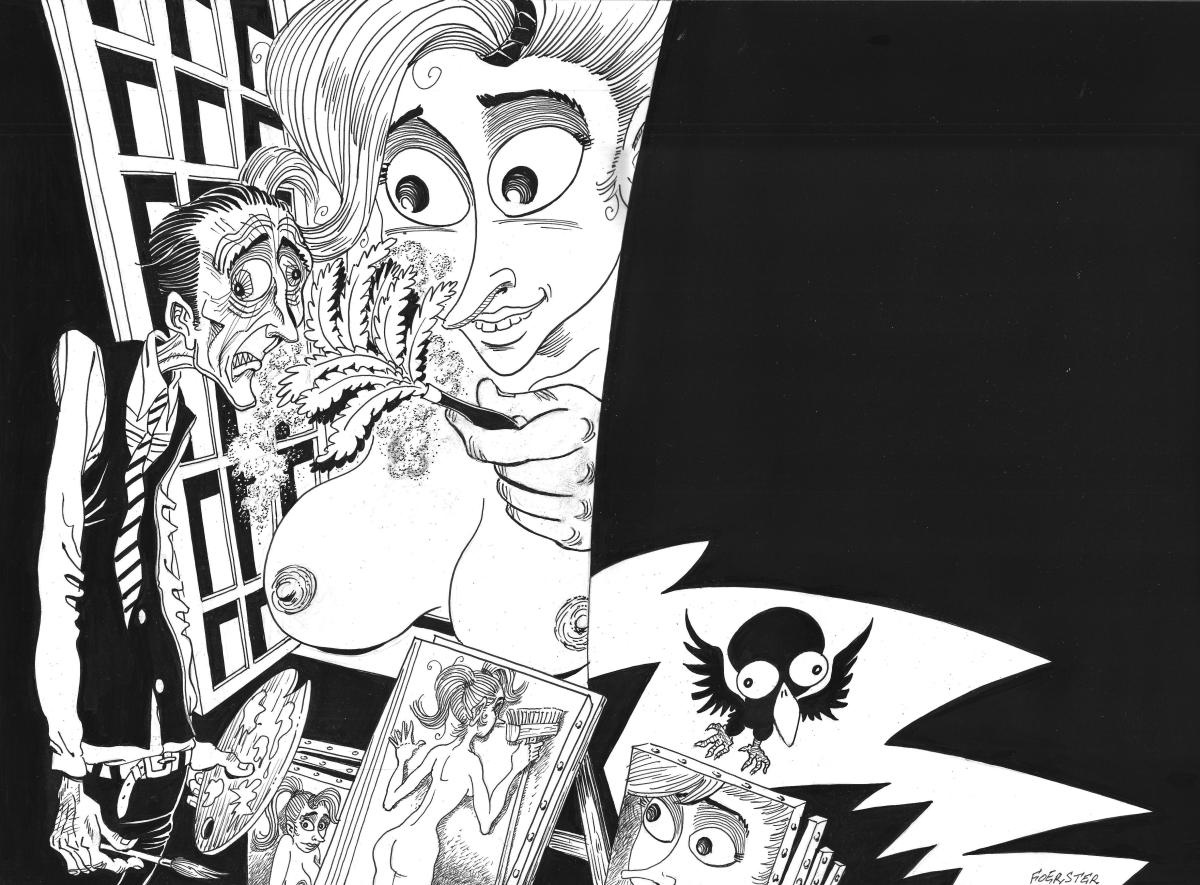 Double planche originale du chapitre 5 : Retour à la poussière dans NECRONOMICKEY avec son crayonné