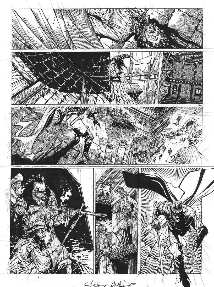 Planche originale 30 de Gueule de cuir Tome 2 par Stephane Crety