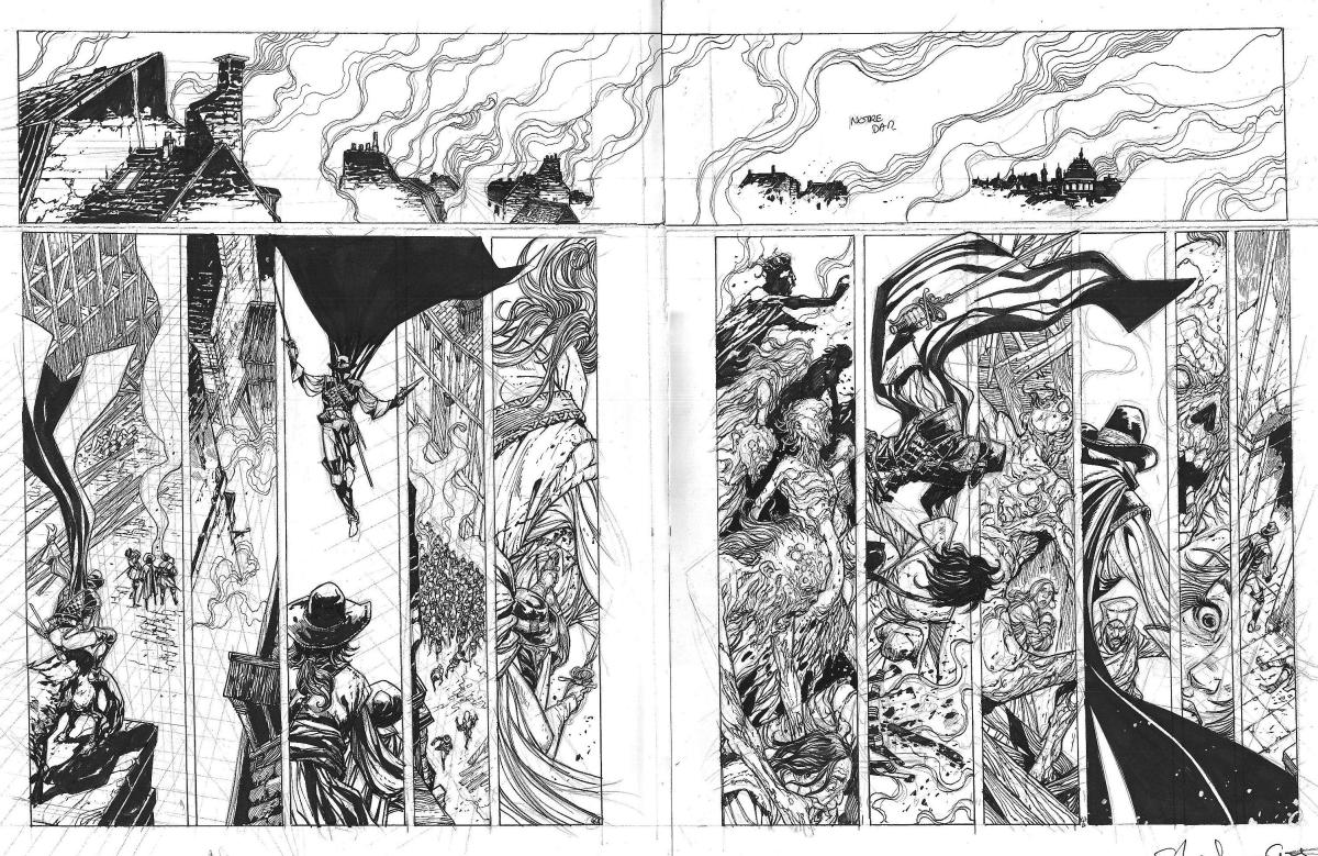 Double Planche originale 46-47 Gueule de Cuir Tome 3
