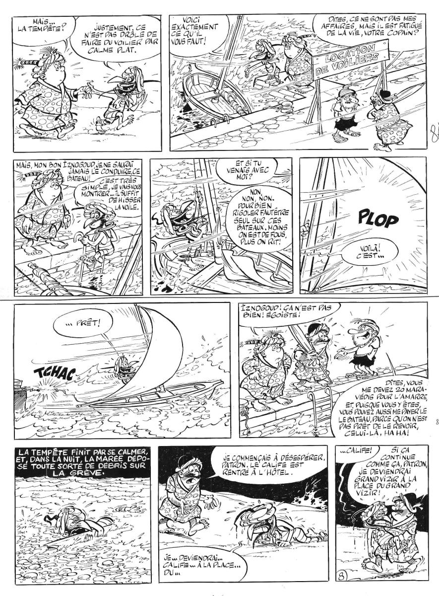 IZNOGOUD, planche originale 8 Les vacances d'été ou un tas d'attentats d'été