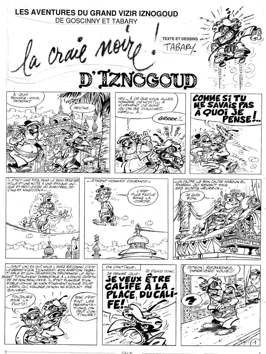 IZNOGOUD, planche originale 1 La craie noire de Iznogoud