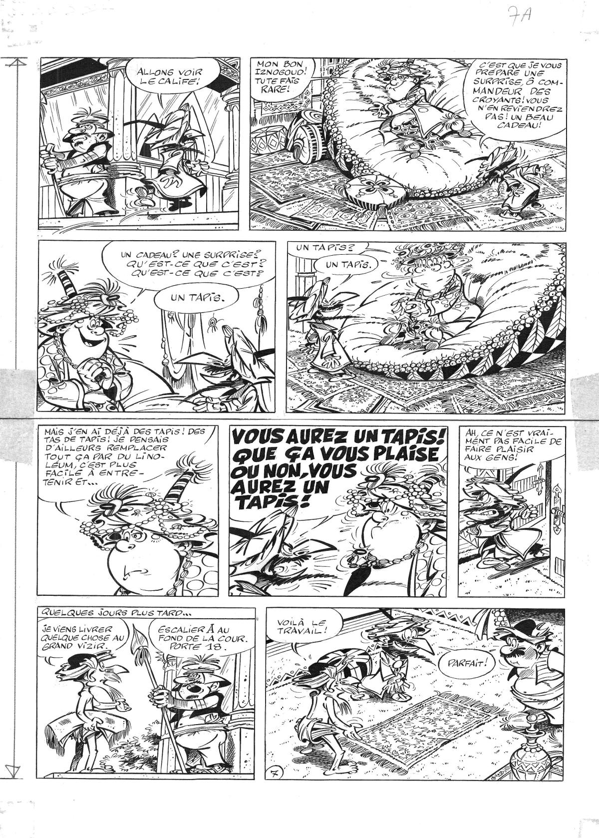 Planche originale 7 de IZNOGOUD - Le tapis magique ANCIENNE VERSION , Tome 9