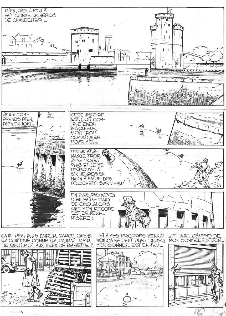 Planche originale 19 du tome 2 "Les Êtres de papiers" de Jérôme K. Jérôme Bloche