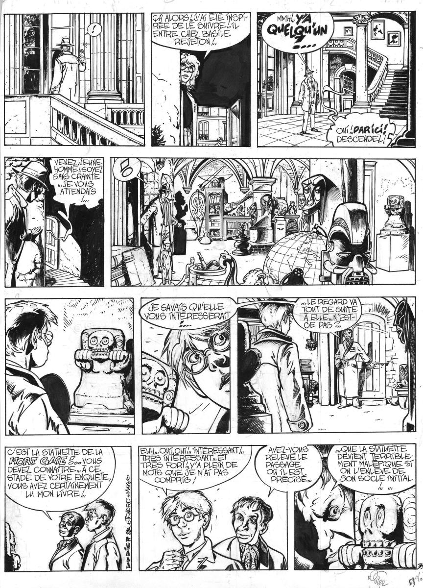 Planche originale 35 du tome 1 "L'ombre qui tue" de Jérôme K. Jérôme Bloche