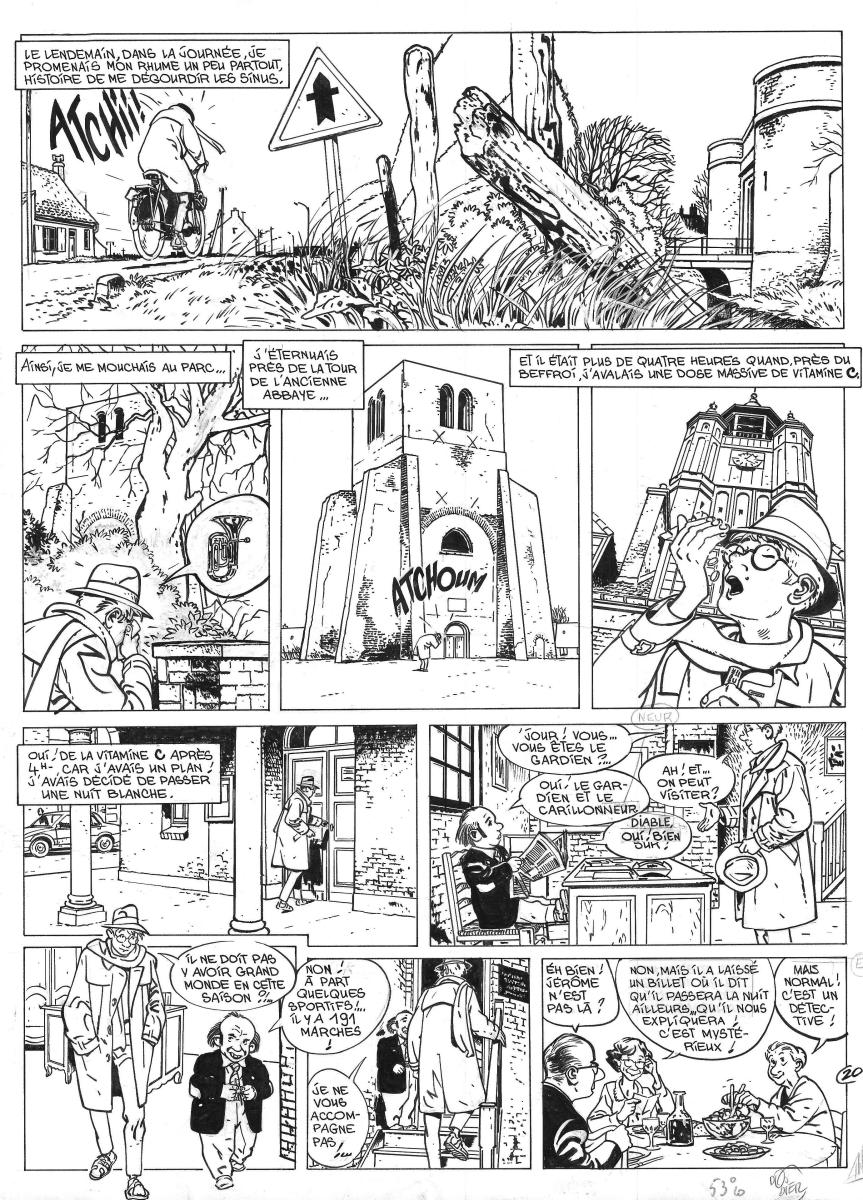 Planche originale 20 du tome 3 "A la vie, A la mort" de Jérôme K. Jérôme Bloche
