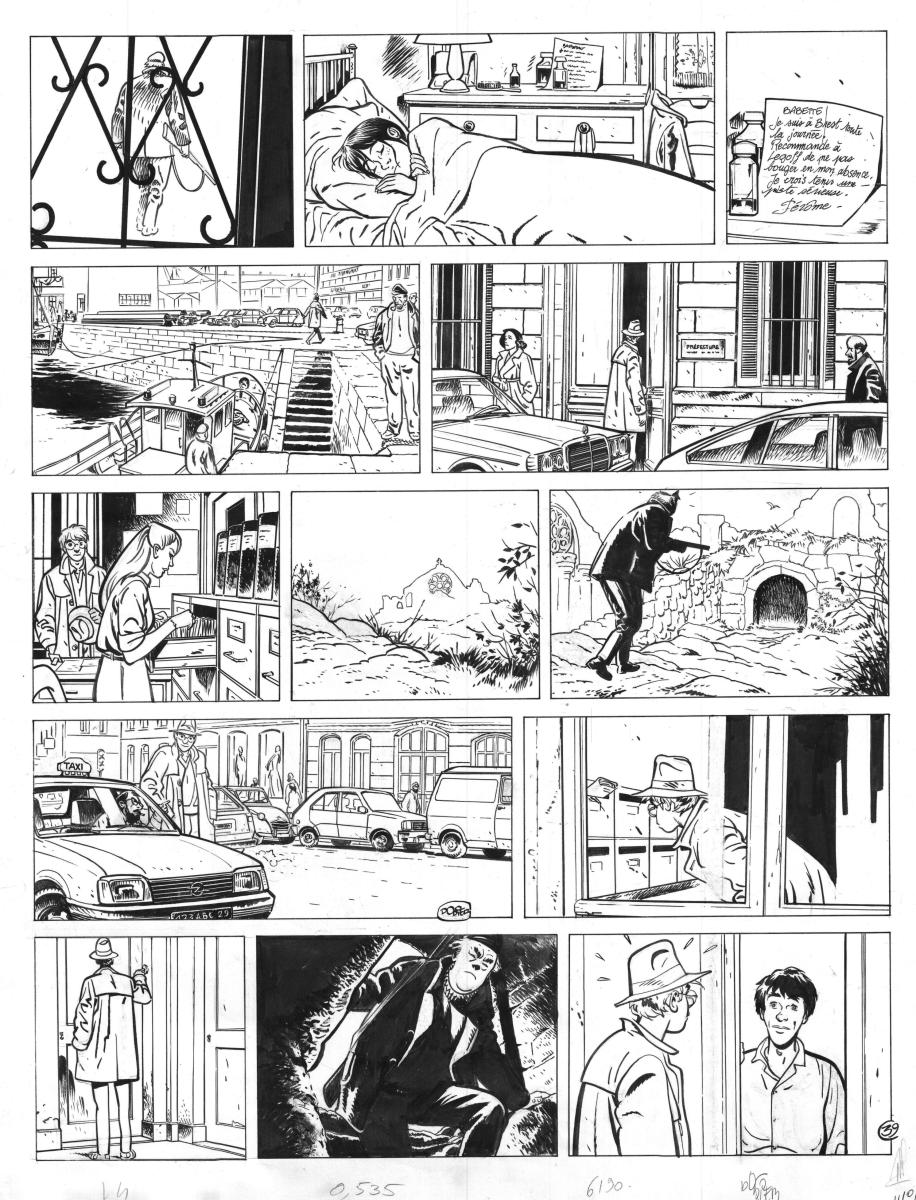 Planche originale 39 du tome 4 "Passé Recomposé" de Jérôme K. Jérôme Bloche