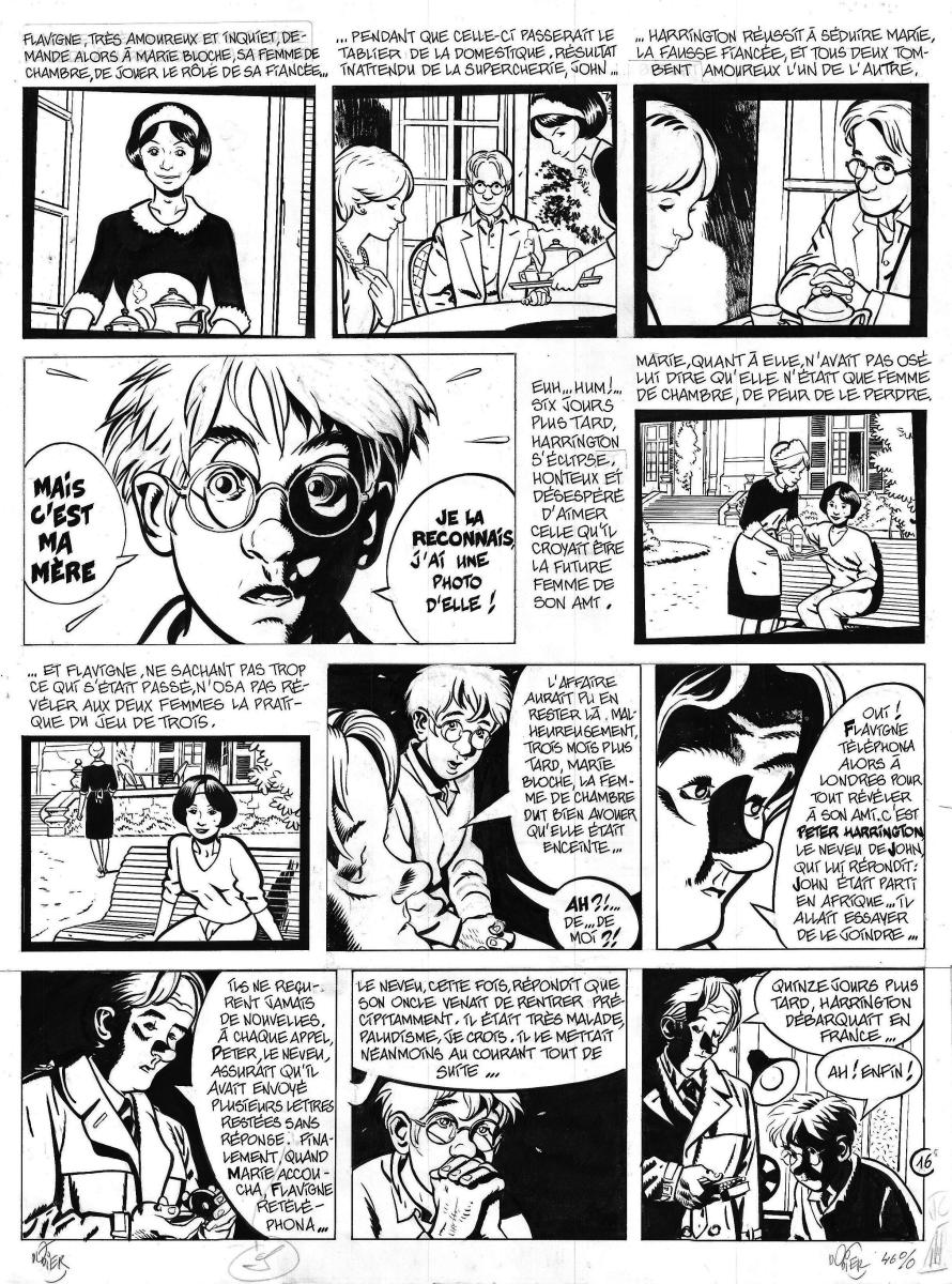 Planche originale 16 du tome 5 "Le jeu de trois" de Jérôme K. Jérôme Bloche