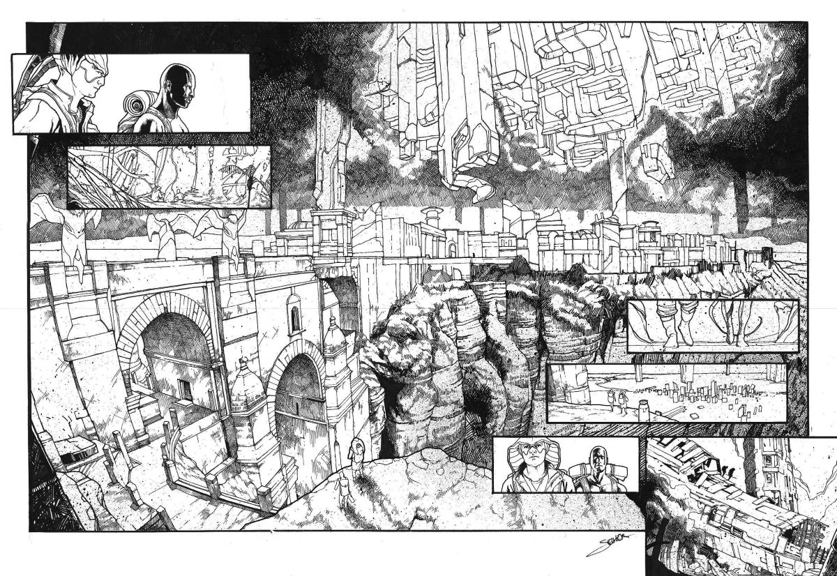Double planche originale 24 et 25 - KHAAL CHRONIQUES D'UN EMPEREUR GALACTIQUE - Livre second (T.02)