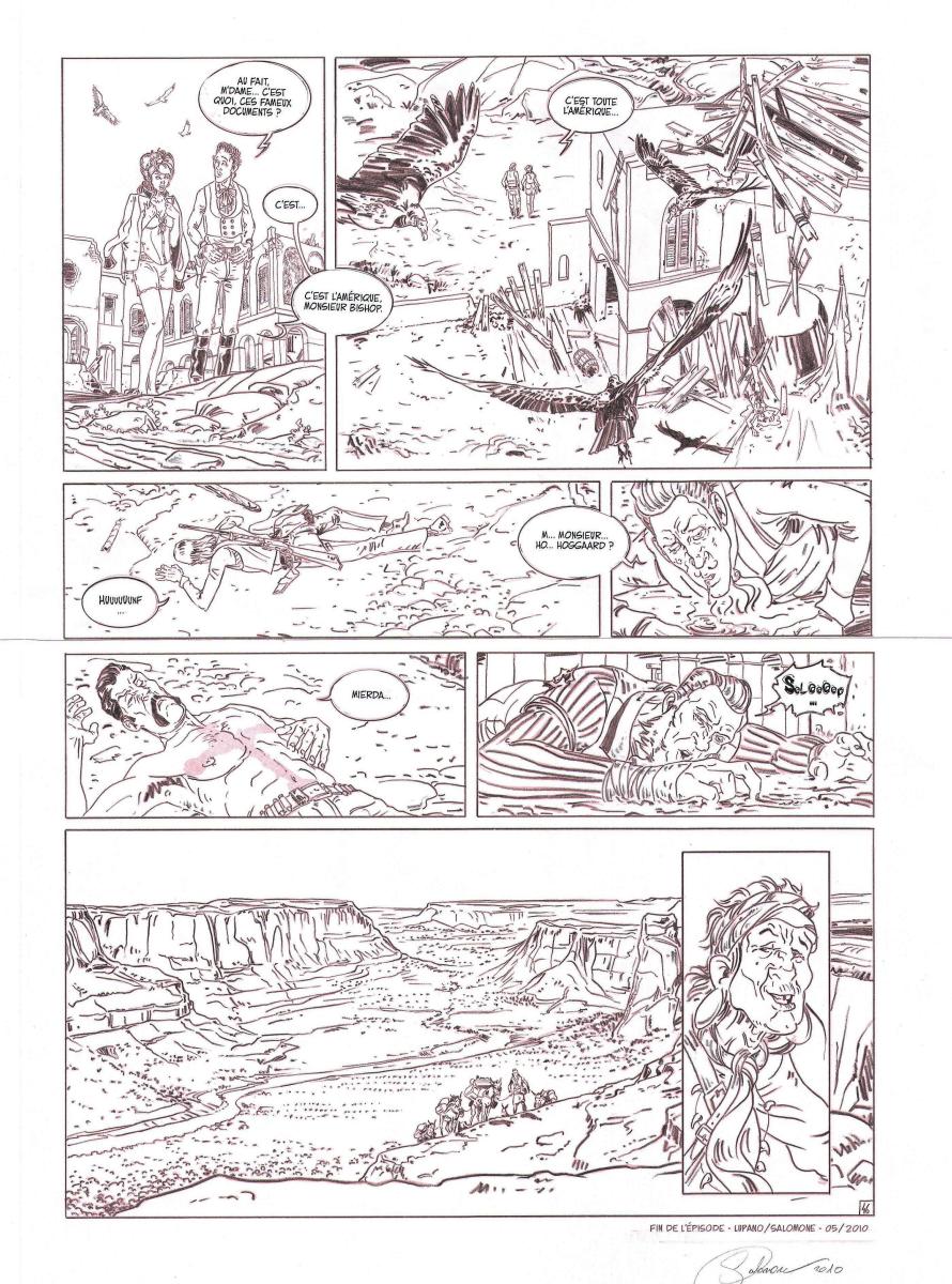 Planche originale 46 L'HOMME QUI N'AIMAIT PAS LES ARMES A FEU du tome 1 Chili con Carnage par SALOMONE