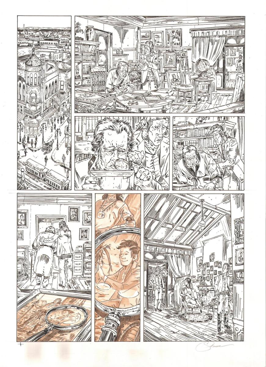 Planche originale 4 L'HOMME QUI N'AIMAIT PAS LES ARMES A FEU du tome 4 La loi du plus fort par SALOMONE