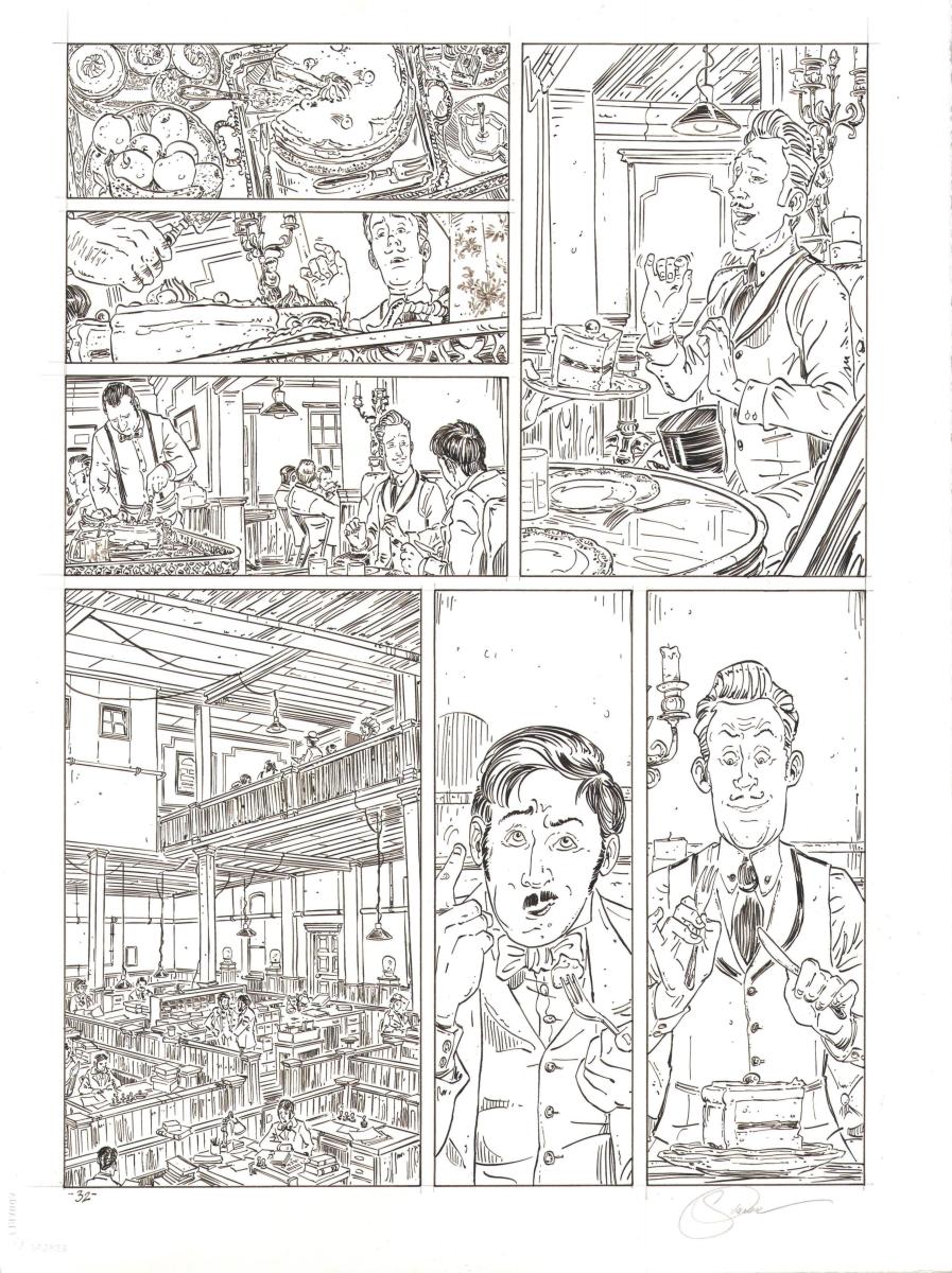 Planche originale 32 L'HOMME QUI N'AIMAIT PAS LES ARMES A FEU du tome 4 La loi du plus fort par SALOMONE