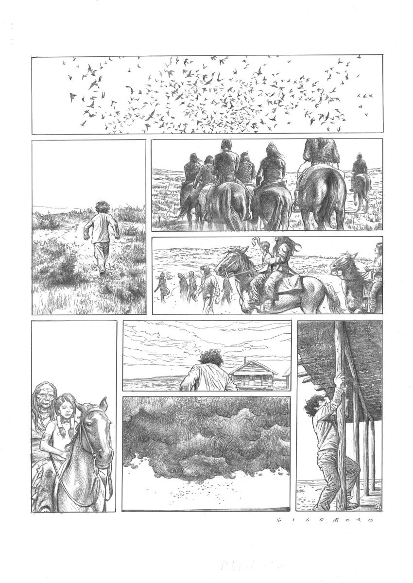 Planche originale 27 du SACRIFICE DES AIGLES par Eugenio SICOMORO