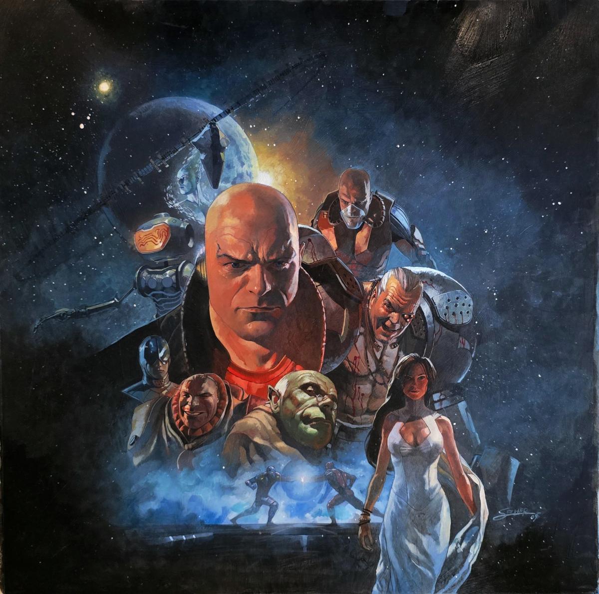 Bande Dessinée :  META-BARON Huile originale pour la couverture de l'édition soft cover. (USA)