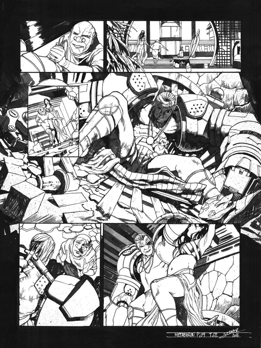 Planche originale 9 de Méta-Baron T.02 signée