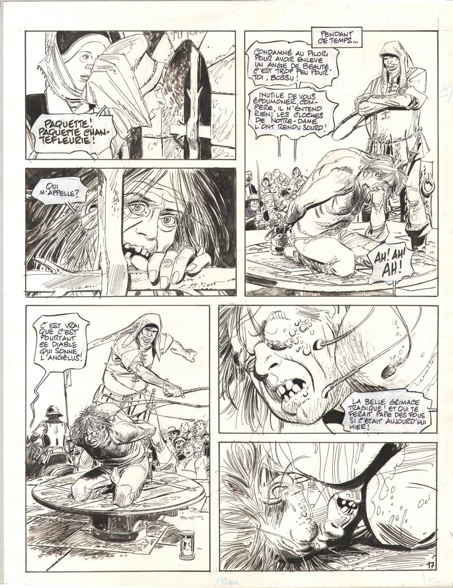 Planche originale 17 grand format de l'album Notre Dame de Paris par Paul  Gillon