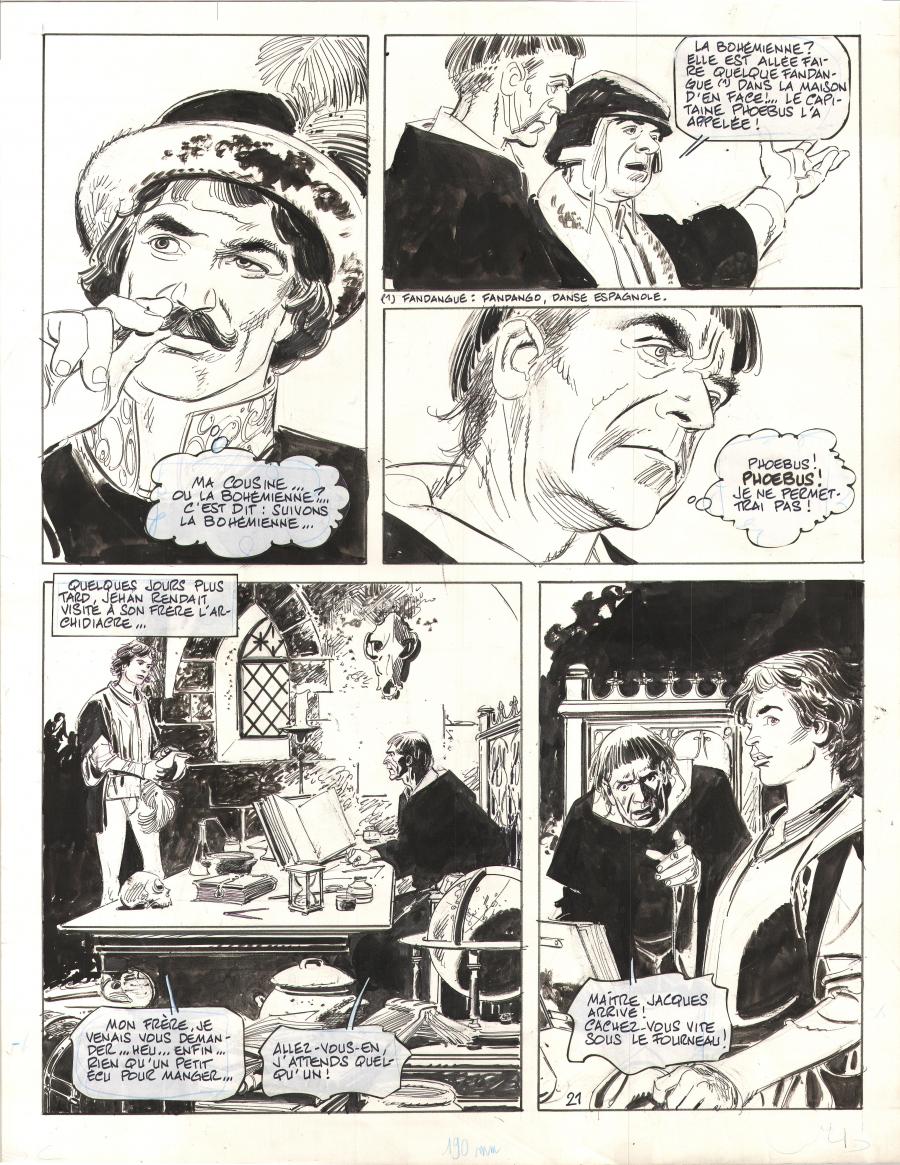 Planche originale 21 grand format de l'album Notre Dame de Paris par Paul  Gillon
