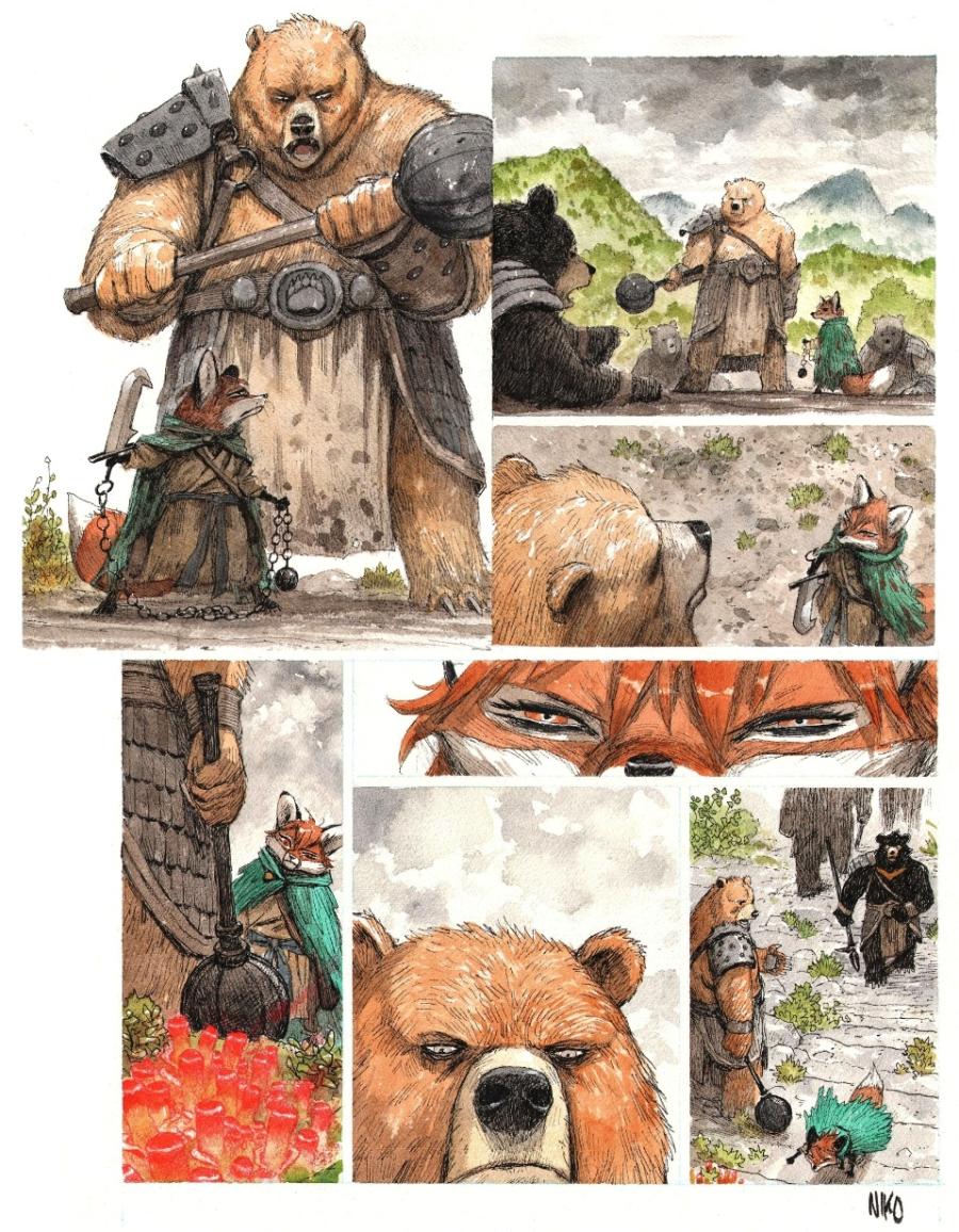 Planche originale 28 du tome 1 Chasseuse de démons - FANG par Henrichon