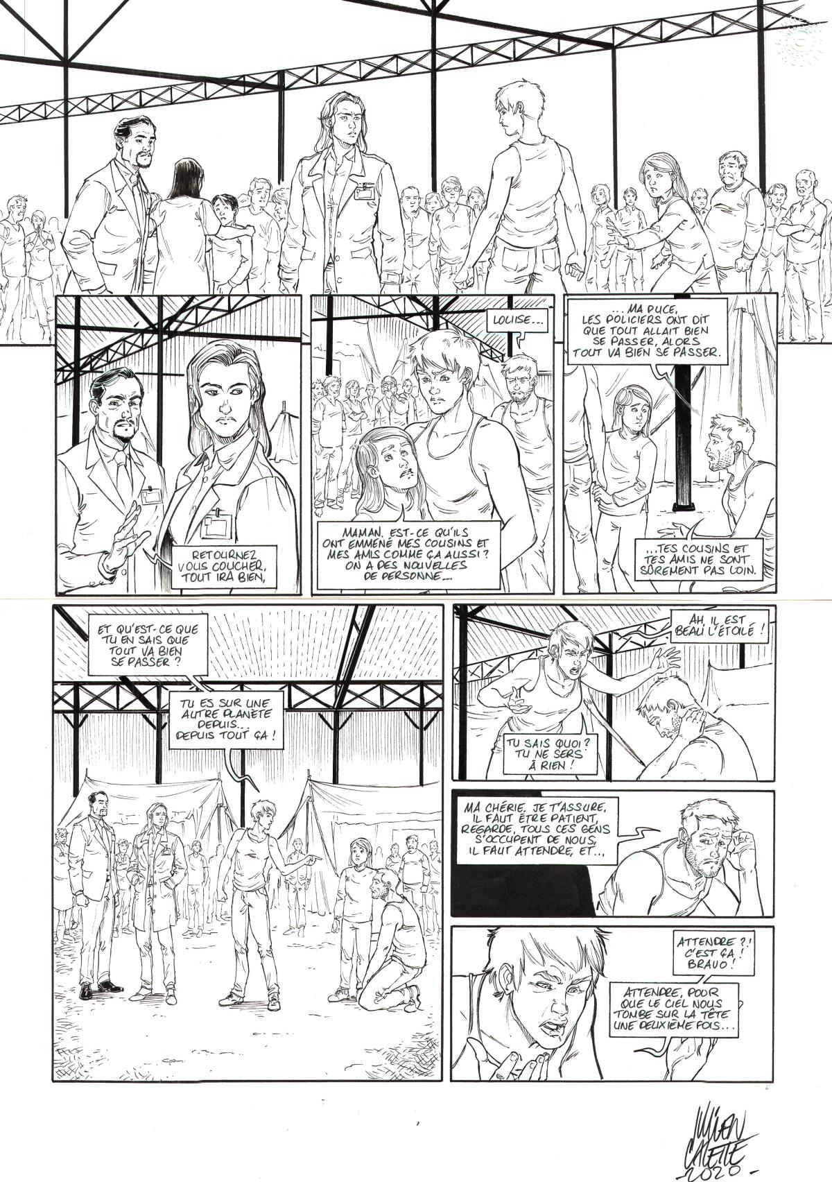Planche originale 19 de LES EXILES DE MOSSEHEIM par CARETTE