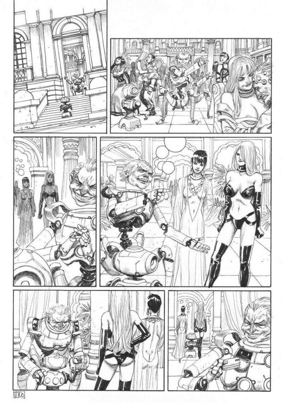 Planche originale 45 META-BARON Tome 3 - Orne-8 le techno-cardinal par Niko HENRICHON