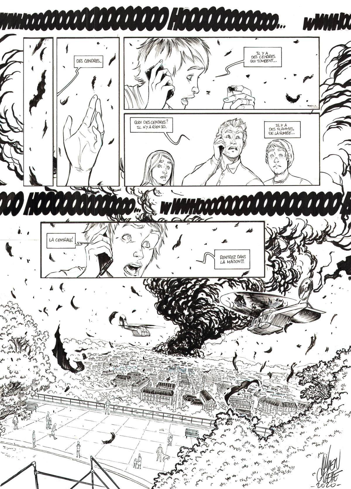Planche originale 7 de LES EXILES DE MOSSEHEIM par CARETTE
