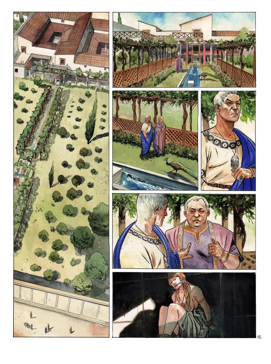 Planche originale 18 POMPÉI Tome 1 ASSA avec son crayonné