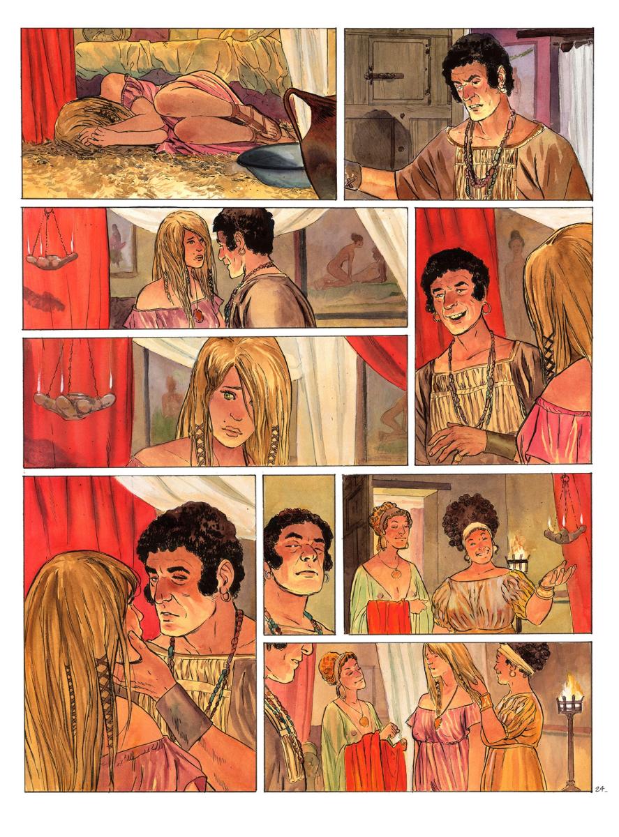 Planche originale 24 POMPÉI Tome 1 ASSA  avec son crayonné
