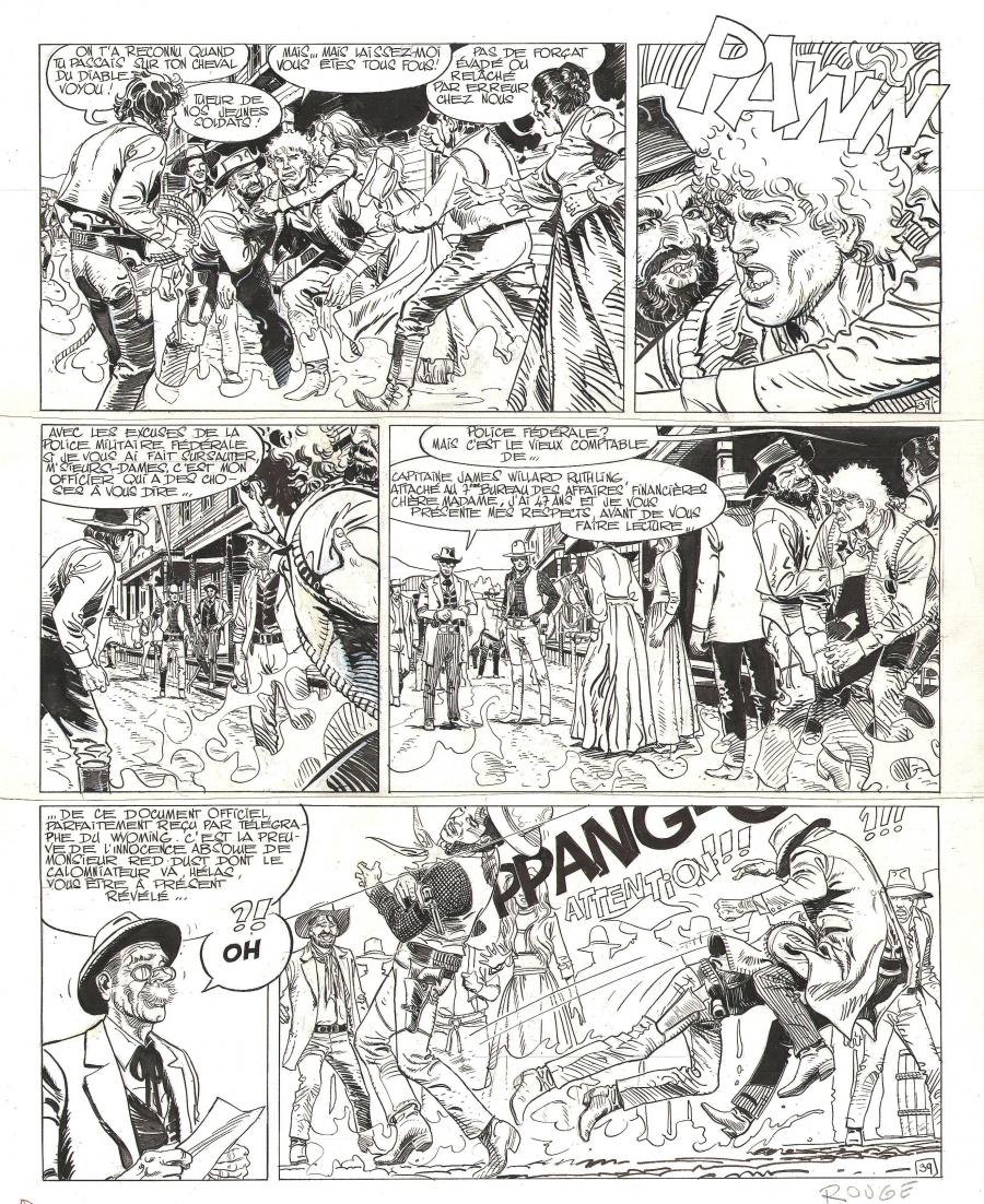 Planche originale 39 de Comanche, tome 14 : Les cavaliers du rio perdu par Michel ROUGE