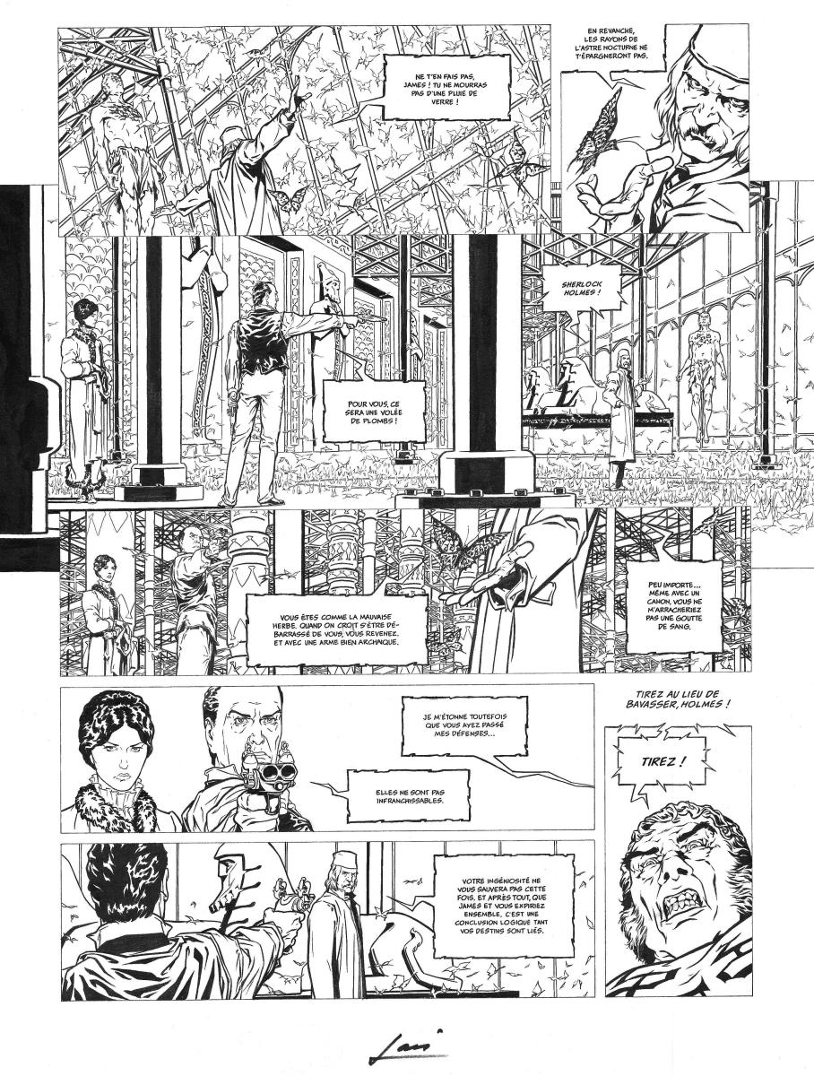 Planche originale 35 du tome 2 de Sherlock Holmes & Le Nécromicum 
