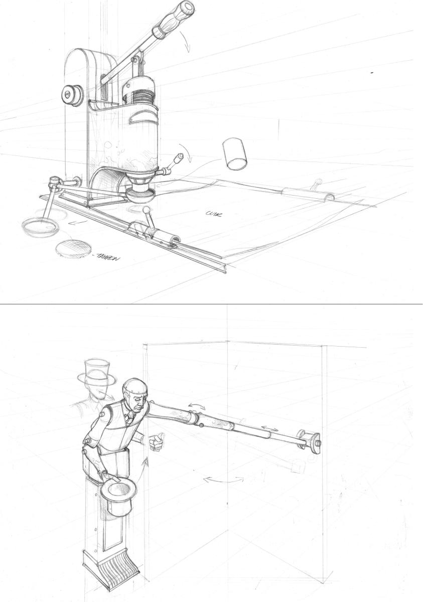 SYBERIA Illustrations de création du jeu au crayon