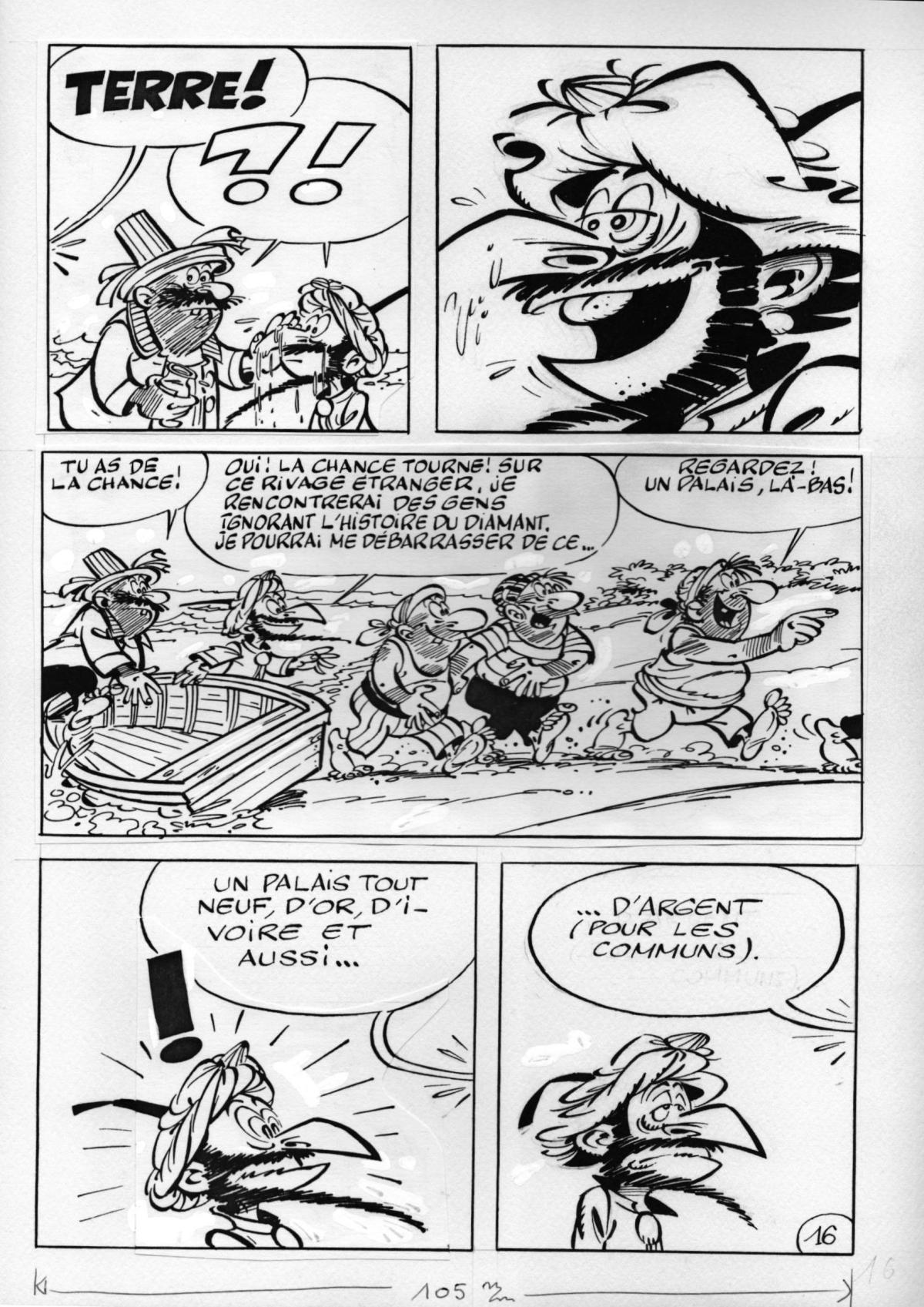 Planche originale 15 pour Iznogoud édition de poche de Jean Tabary