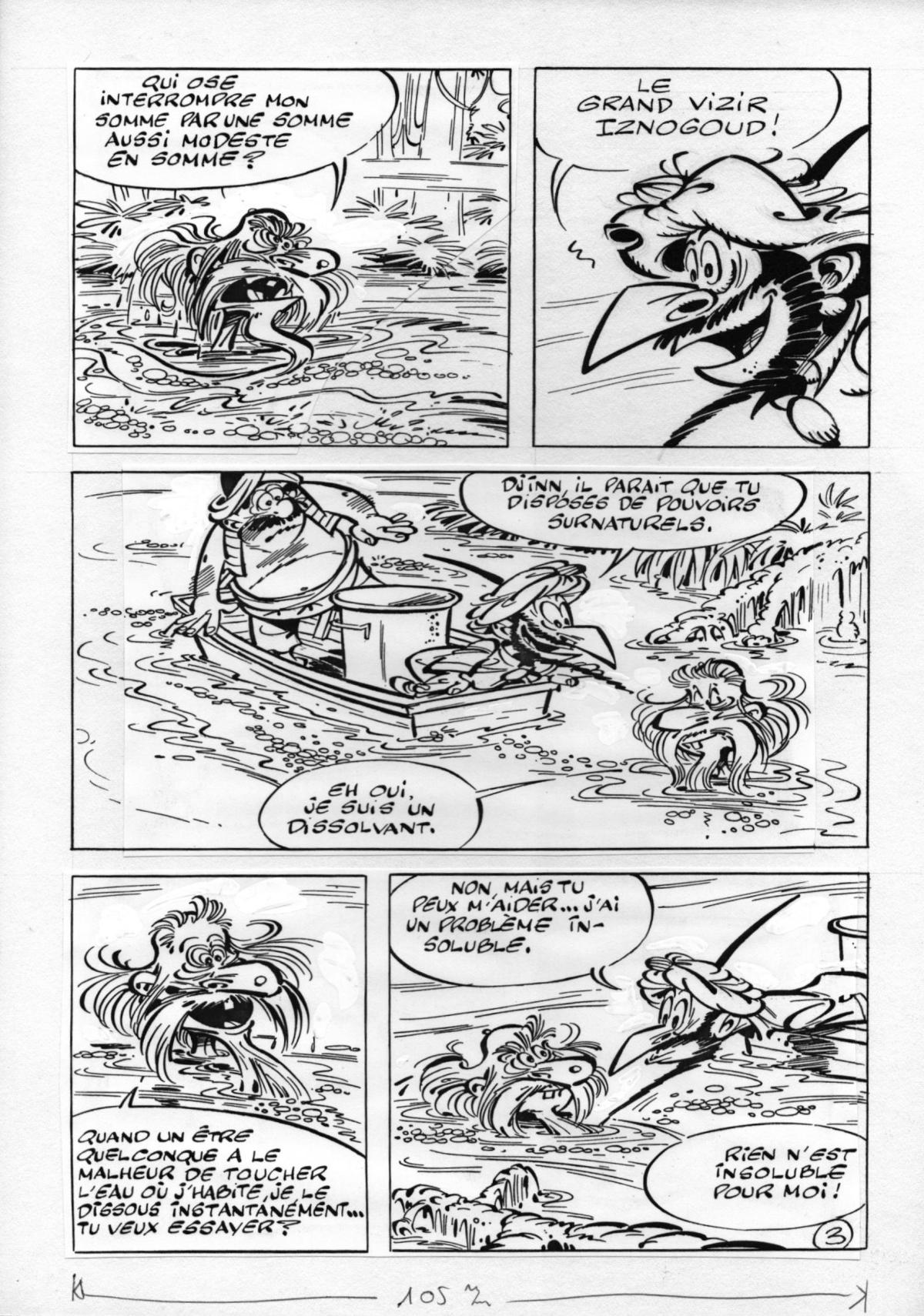 Planche originale 3 pour Iznogoud édition de poche de Jean Tabary