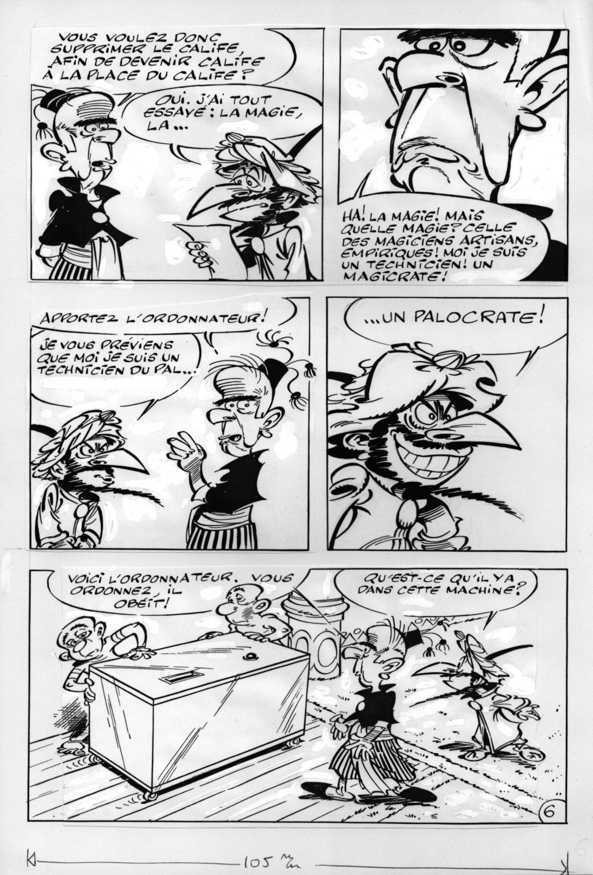 Planche originale 6 pour Iznogoud édition de poche de Jean Tabary